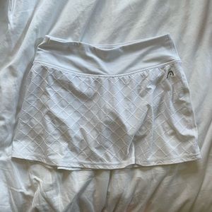 Head white quilted athletic tennis skirt skort